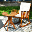 27 InchOutdoor Round Solid Wood Coffee Side Bistro Table by LJGDeals