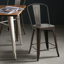 Set of 4 Industrial Metal Counter Stool Dining Chairs with Removable Backrests by LJGDeals