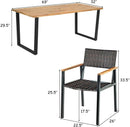 Patented 7 Pieces Outdoor Dining Set with Large Acacia Wood Table Top by LJGDeals