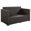 4 Pieces Brown Wicker Rattan Sofa Furniture Set Patio Garden Lawn Cushioned Seat by LJGDeals