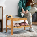Shoe Rack Bench Bamboo with Storage Shelf-Natural by LJGDeals