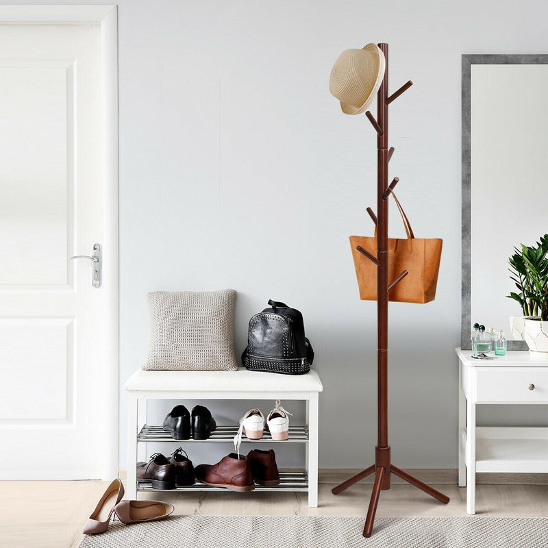 2 Heights Wooden Coat Rack with 8 Hooks, photo 11 of 16