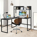 Reversible L-Shaped Corner Desk with Storage Bookshelf by LJGDeals