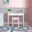 Kids Princess Make Up Dressing Table with Tri-folding Mirror and Chair by LJGDeals