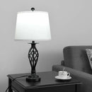 2 Table Lamps 1 Floor Lamp Set with Fabric Shades by LJGDeals