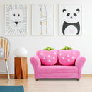 Kids Strawberry Armrest Chair Sofa with 2 Cute Strawberry Pillows-Pink by DirectDeals