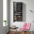 5 LEDs Lockable Mirror Jewelry Cabinet Armoire with 6 Drawers-Brown by LJGDeals