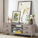 Retro Wooden TV Stand with 3 Open Shelves and 4 Drawers by LJGDeals