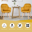 Set of 2 Mid-Back Accent Leisure Armchairs-Yellow by LJGDeals