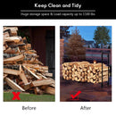 8 Feet Outdoor Steel Firewood Log Rack by LJGDeals