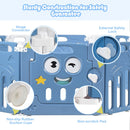 16-Panel Foldable Baby Playpen Kids Activity Centre-Blue by LJGDeals