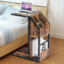 Industrial C-Shape Snack End Table with Storage Space by LJGDeals
