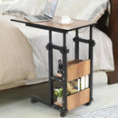 C-Shape Mobile Snack End Table with Storage Shelves by LJGDeals