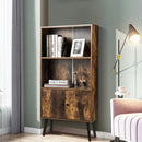 2-Tier Retro Bookcase Bookshelf with 3 Compartment-Coffee by LJGDeals