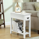 2 Tier End Bedside Sofa Side Table Narrow Nightstand-Black by DirectDeals