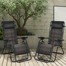 2 Pieces Folding Patio Rattan Zero Gravity Lounge Chair by LJGDeals