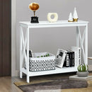 2-Tier Console X-Design Sofa Side Accent Table by LJGDeals