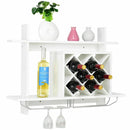 Wall Mount Wine Rack Organizer with Glass Holder Storage Shelf by LJGDeals