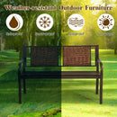 Patio Garden Bench with Powder Coated Steel Frame by LJGDeals