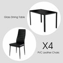 5 Pieces Metal Frame and Glass Tabletop Dining Set by LJGDeals