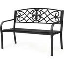 50 Inch Patio Heavy-Duty Metal Garden Bench by LJGDeals
