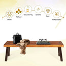 Patio Acacia Wood Dining Bench Seat with Steel Legs by LJGDeals