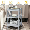 3-Tier Nightstand End Table with X Design Storage by LJGDeals