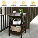 3-Tier Nightstand End Table with X Design Storage by LJGDeals