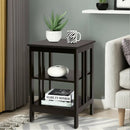 3-Tier Nightstand Sofa Side Table with Baffles and Round Corners by LJGDeals
