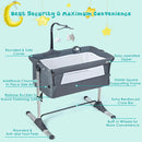 Height Adjustable Baby Side Crib with Music Box & Toys by LJGDeals