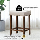 Set of 2 Nailhead Saddle Bar Stools 24 Inch Height by LJGDeals