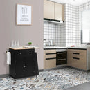Rubber Wood Countertop Rolling Kitchen Island Cart by LJGDeals