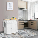 Rubber Wood Countertop Rolling Kitchen Island Cart by LJGDeals