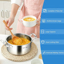 6 Piece Stainless Steel Cookware Set with Convenient Grip Handle by LJGDeals