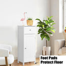 Wooden Bathroom Floor Storage Cabinet with Drawer and Shelf by LJGDeals