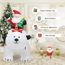 6.5 Feet Christmas Inflatable Santa Riding Polar Bear with Shaking Head LED Lights by LJGDeals