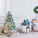 4.5 Feet Pre-Lit Premium Snow Flocked Hinged Artificial Christmas Tree by LJGDeals