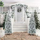 6 Feet Unlit Hinged Snow Flocked Artificial Pencil Christmas Tree with 500 Branch Tip by LJGDeals