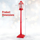 5.3 Feet Musical Christmas Street Lamp with Blowing Snow and LED Lights-Red by LJGDeals