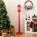 5.3 Feet Musical Christmas Street Lamp with Blowing Snow and LED Lights-Red by LJGDeals