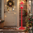 5.3 Feet Musical Christmas Street Lamp with Blowing Snow and LED Lights-Red by LJGDeals
