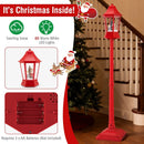 5.3 Feet Musical Christmas Street Lamp with Blowing Snow and LED Lights-Red by LJGDeals
