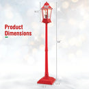 5.3 Feet Musical Christmas Street Lamp with 60 Warm White LED Lights-Red by LJGDeals