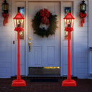5.3 Feet Musical Christmas Street Lamp with 60 Warm White LED Lights-Red by LJGDeals