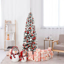 6 Feet Pre-lit Snow Flocked Artificial Pencil Christmas Tree with 250 LED Lights by LJGDeals