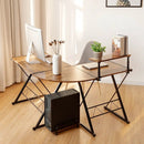 L-Shaped Desk Reversible Corner Computer Desk with Movable Shelf and CPU Stand by LJGDeals