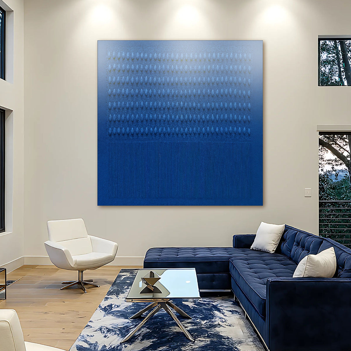 Minimalist Blue Gradient Abstract Wall Art, photo 5 of 8