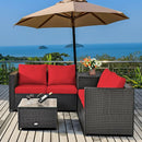 4 Pieces Outdoor Patio Rattan Furniture Set with by LJGDeals