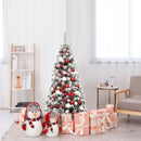 4.5 Feet Pre-Lit Snow Flocked Pencil Christmas Tree with 150 LED Light by LJGDeals