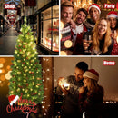 4.5 Feet Pre-lit Hinged Pencil Christmas Tree with Pine Cones Red Berries and 150 Lights by LJGDeals